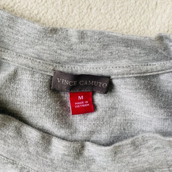 Vince Camuto Womens Gray Long Sleeve Crewneck Tee Tie Front Pullover Tops Size M - Picture 5 of 5